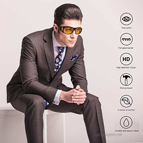 OSKIDE Night Driving Glasses Night Vision Glasses with UV Protection Anti-Glare