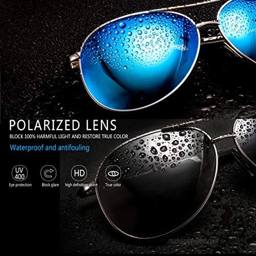 Polarized Aviator Sunglasses for Men - Feirdio Metal Frame Sports UV 400 Protection Mens Women Sunglasses 2261