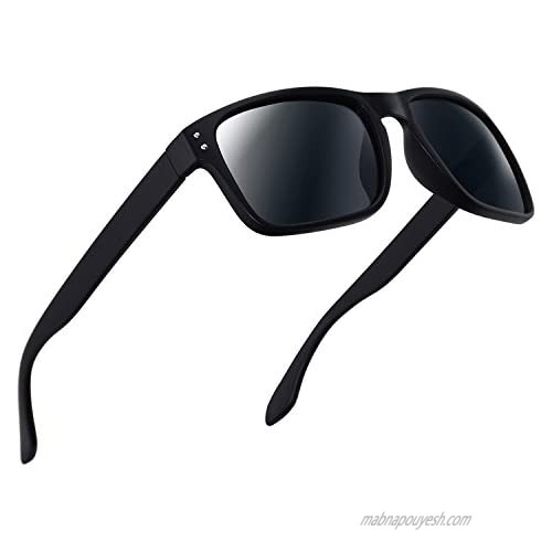 Polarized Sunglasses for Men Women Driving Fishing Unisex Vintage Rectangular Sun Glasses