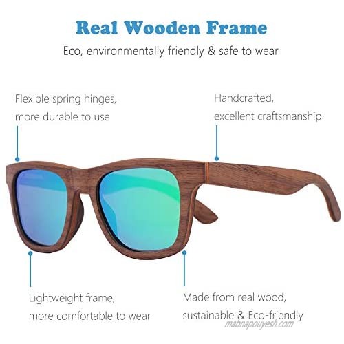 Polarized Wood Sunglasses Men Wooden Bamboo Sunglasses for Women