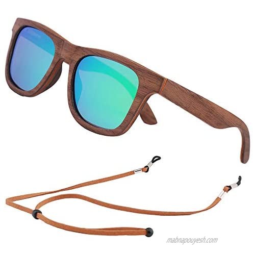 Polarized Wood Sunglasses Men  Wooden Bamboo Sunglasses for Women