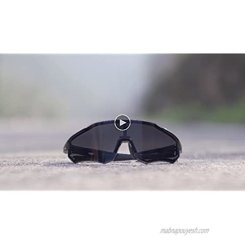 ROCKBROS Photochromic Sunglasses for Men Women Sports Cycling Glasses UV Protection Full Screen Windproof Bike Glasses for Running Fishing Skiing Black