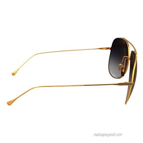 Sunglasses Dita CONDOR 21005 J-18K 18k Gold w/Dark Grey to Clear-Blue Mirror-AR 63mm