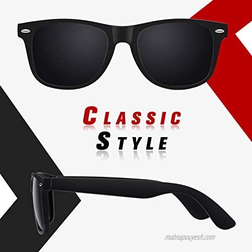 SUNIER Polarized 80's Retro Classic Square Frame Mens Women Sunglasses SR003
