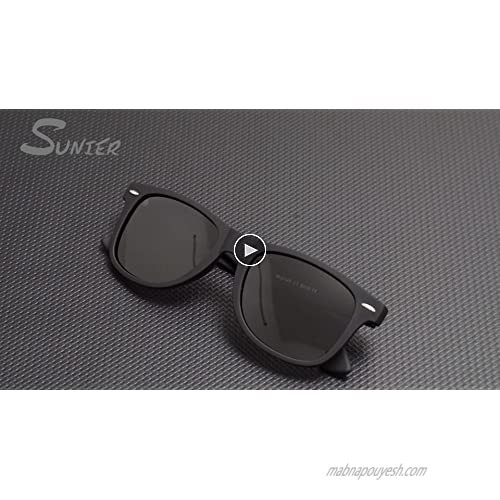 SUNIER Polarized 80's Retro Classic Square Frame Mens Women Sunglasses SR003