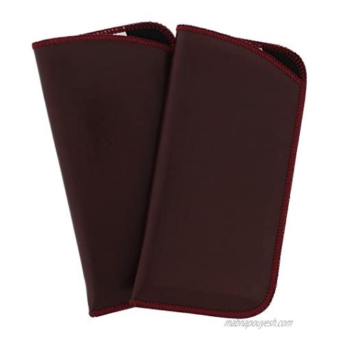2 Pack Classic Faux Leather Eyeglass Slip Cases In Burgundy For Men And Women