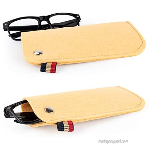 3 Pack Eyeglass Cases - Soft Felt Slip-in Pouch Case - Original Design Glasses Storage Bag