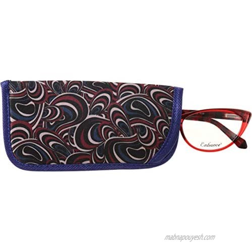 3 Pack Soft Slip In Eyeglass Case for Medium to Large Frames Reading Glasses Sunglasses Women & Men