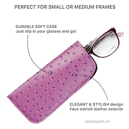 3 Pack Soft Slip In Eyeglass Case For Small To Medium Frames Reading Glasses Sunglasses Women & Men