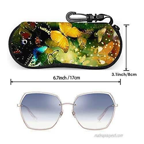 Colorful Butterfly 02 Glasses Case Ultra Lightzipper Portable Storage Box For Traving Reading Running Storing Sunglasses