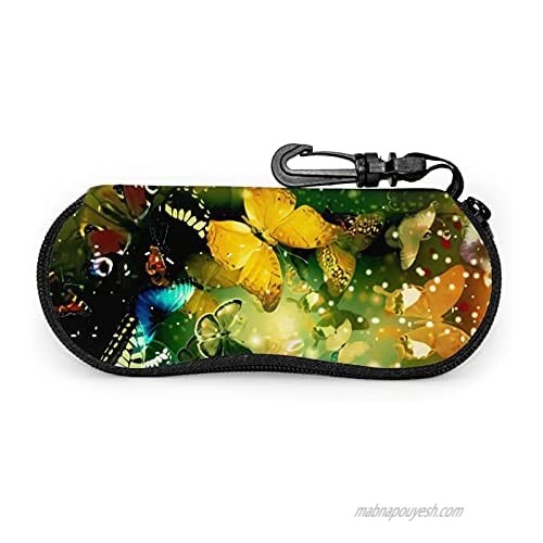 Colorful Butterfly 02 Glasses Case Ultra Lightzipper Portable Storage Box For Traving Reading Running Storing Sunglasses