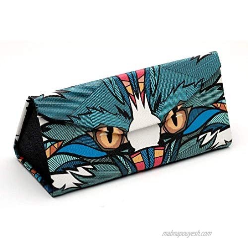 Eyeglass Case with colorful//Triangle Eyeglass Case. (Owl Pattern)
