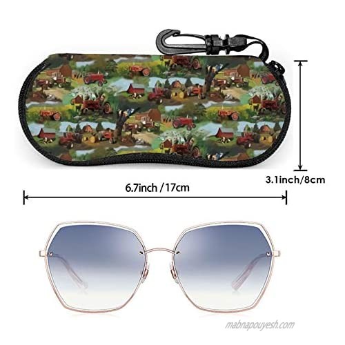 Farmall Tractor Glasses Case Ultra Lightzipper Portable Storage Box For Traving Reading Running Storing Sunglasses