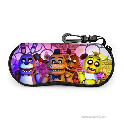 Five Nights at Freddys Portable Sunglasses Soft Case Ultra Light Neoprene Zipper Eyeglass Case with Belt Clip