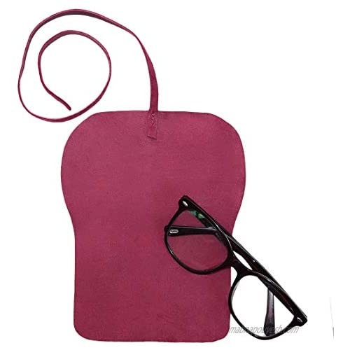 Hide & Drink Rustic Leather Sunglass Wrap Slim Travel Soft Eye Glasses Storage Handmade Includes 101 Year Warranty :: Red Velvet Suede