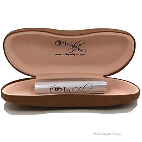 in Style Eyes Premium Glasses Case - Medium Size - Includes Cleaning Cloth