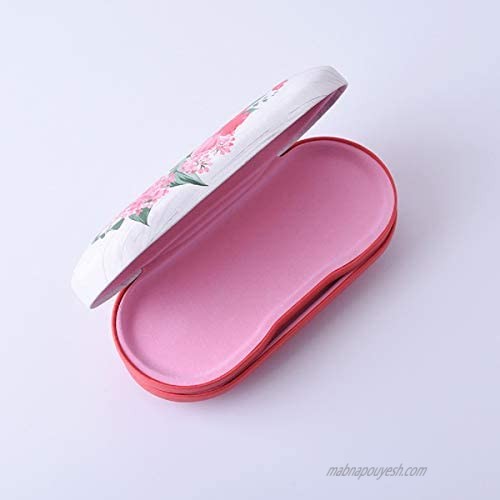 Maeolsa Eye Glasses Case and Contact Lens Case 2 in 1 with Mirror Chinese Painting Style