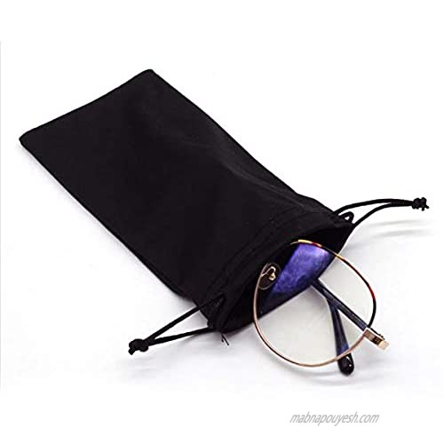 Microfiber Eyeglass Pouch Drawstring Jewelry Smartphones Storage Bag 4 Pcs (Black Grey)