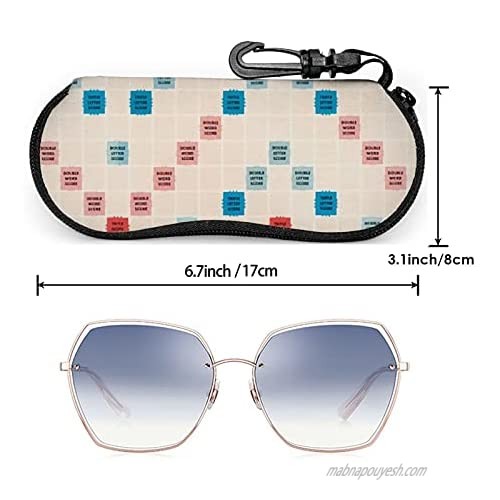 Scrabble Vintage Gameboard Glasses Case Ultra Lightzipper Portable Storage Box For Traving Reading Running Storing Sunglasses