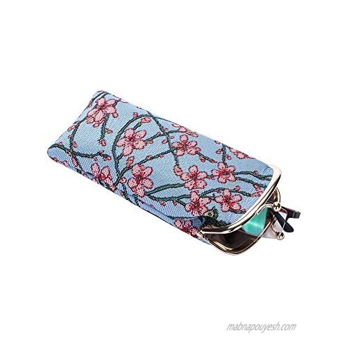 Signare Tapestry Glasses Case for Women Eyeglass Case with Blossom and Swallow Design