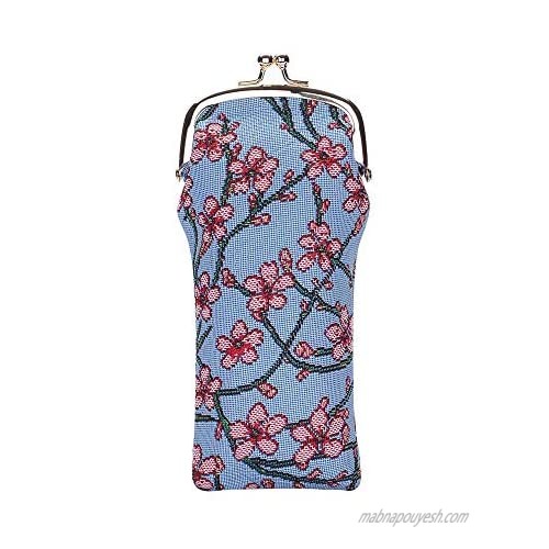 Signare Tapestry Glasses Case for Women Eyeglass Case with Blossom and Swallow Design