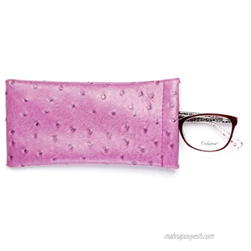 Slip In Eyeglass Case Soft Squeeze Top Pouch For Women Men Medium To Large Glasses
