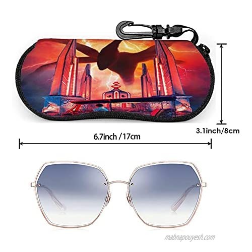 Srupiomg Strange things Ultra Light Portable Neoprene Zipper Sunglasses Eyeglass Soft Case with Belt Clip Glasses Case with Carabiner