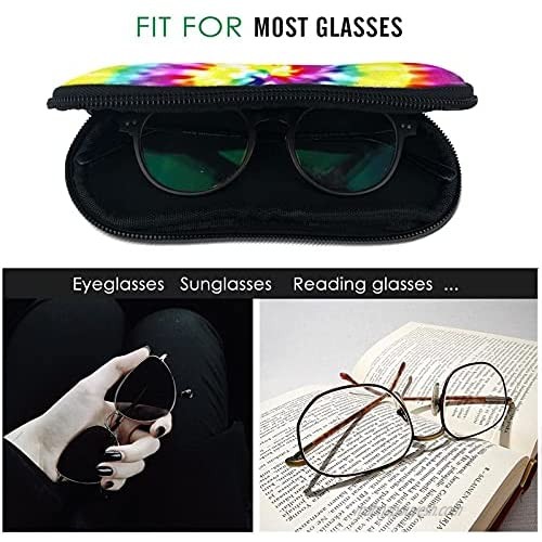 Unique Tye Dye Art Glasses Case Ultra Lightzipper Portable Storage Box For Traving Reading Running Storing Sunglasses