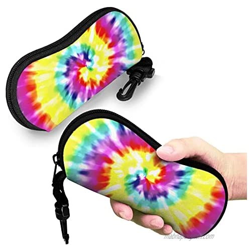 Unique Tye Dye Art Glasses Case Ultra Lightzipper Portable Storage Box For Traving Reading Running Storing Sunglasses