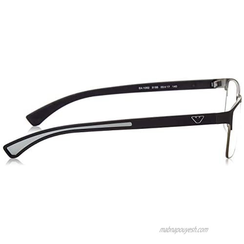 Armani EA1052 Eyeglass Frames 3155-55 - Blue Rubber/matte Gunmetal
