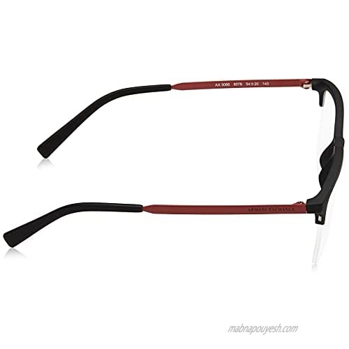 AX Armani Exchange Men's Ax3066 Rectangular Prescription Eyeglass Frames