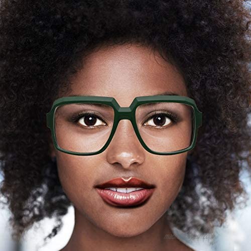 Big Square Horn Rim Eyeglasses Nerd Spectacles Clear Lens Classic Geek Glasses