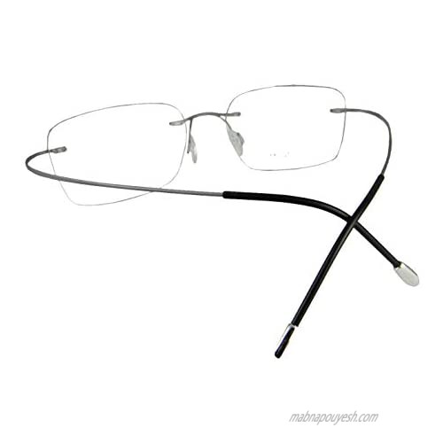 Circleperson Rimless Titanium Eyeglass frames RX-able Men Hingeless Light weight 55-18-140