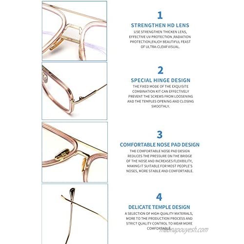 Dollger Tony Stark Glasses Clear Lens Non Prescription Classic Metal Frame Eyewear for Men Women