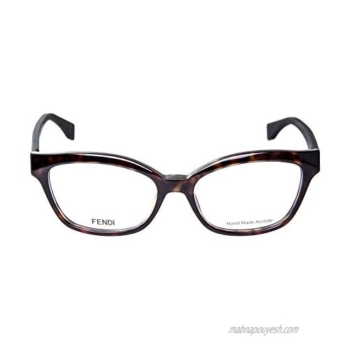 Fendi FF0046 086 Mens Havana Shiny/Matte 52 mm Eyeglasses - havana shiny/matte