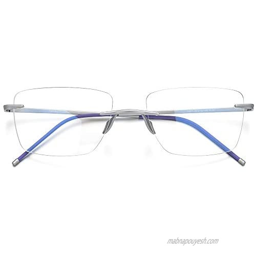 FONEX Titanium Glasses Frame Men Rimless Square Eyeglasses Frameless Myopia Optical Eyewear 8557