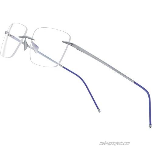 FONEX Titanium Glasses Frame Men Rimless Square Eyeglasses Frameless Myopia Optical Eyewear 8557