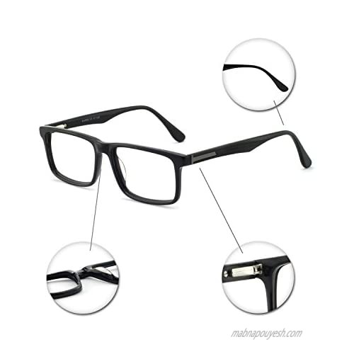 OCCI CHIARI Mens Rectangle Fashion Stylish Reading Glasses Eyewear Frame With Clear Lens