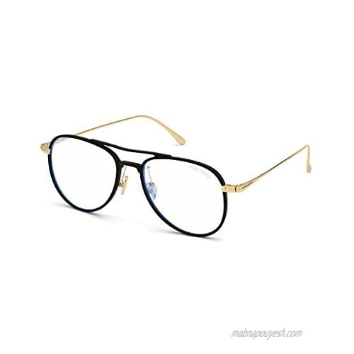 Tom Ford TF5666-B 002 Eyeglasses Matte Black/Yellow Gold Full Rim Optical Frame