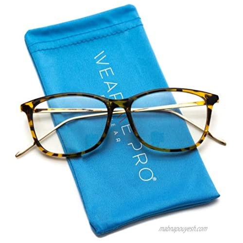 WearMe Pro - Rectangular Blue Light Elegant Metal Frame Modern Glasses