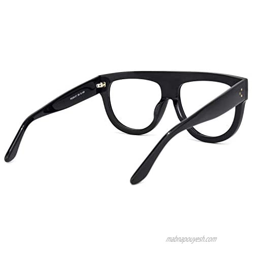 Zeelool Vintage Thick Oversized Aviator Eyeglasses Frame for Men Non-prescription Clear Lens Jules FP0334-01