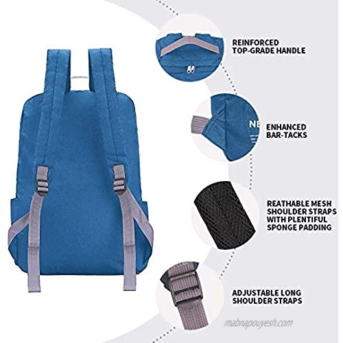 FFZM Ultra Light Folding Backpack Hiking Outdoor Backpack Durable Waterproof Portable Travel Backpack with Lever Cover