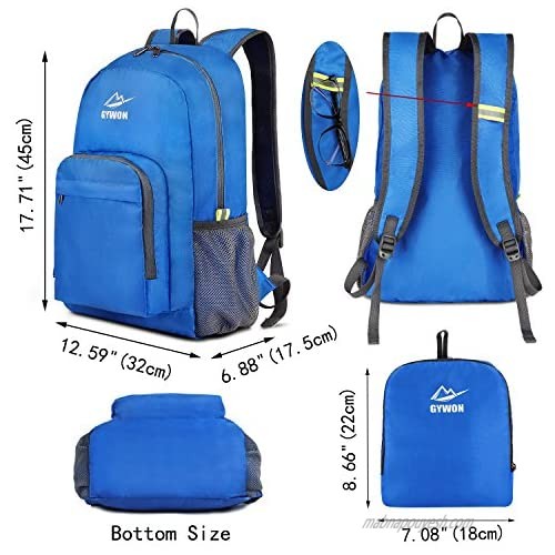 Gywon Hiking Daypacks Travel Backpack Shoulder Bag Lightweight Packable Foldable Carry On