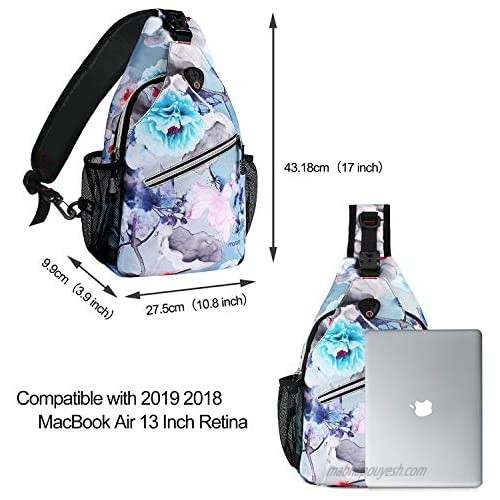 MOSISO 13 inch Sling Backpack Hiking Daypack Pattern Outdoor One Shoulder Bag Ink-wash Painting