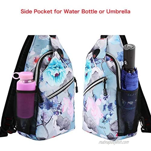 MOSISO 13 inch Sling Backpack Hiking Daypack Pattern Outdoor One Shoulder Bag Ink-wash Painting