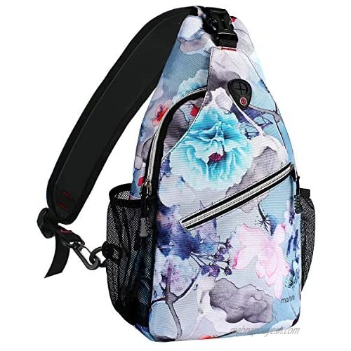 MOSISO 13 inch Sling Backpack  Hiking Daypack Pattern Outdoor One Shoulder Bag  Ink-wash Painting