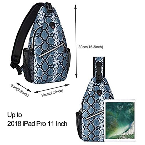 MOSISO Sling Backpack Travel Hiking Daypack Pattern Rope Crossbody Shoulder Bag Python Grain