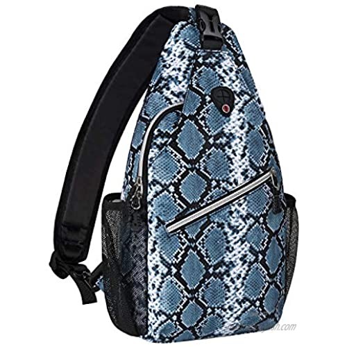MOSISO Sling Backpack Travel Hiking Daypack Pattern Rope Crossbody Shoulder Bag  Python Grain