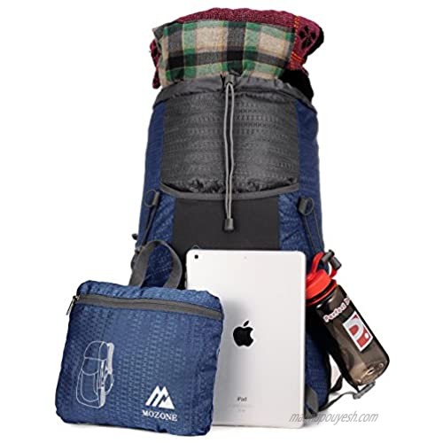 Mozone Large 45l Lightweight Travel Backpack/foldable & Packable Hiking Daypack (Navy Blue)