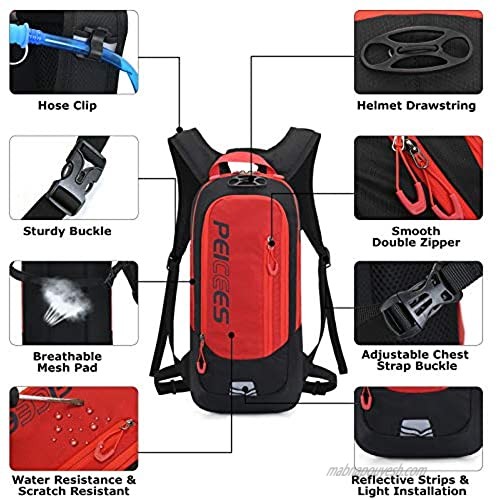 Peicees Hydration Backpack Pack Hiking Backpack with 2L Water Bladder Lightweight Running Water Backpack for Hiking Running Biking Cycling Camping
